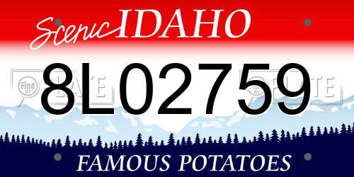 8L02759 Idaho License Plate
