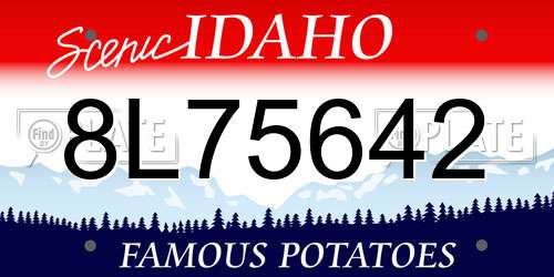 8L75642 Idaho License Plate