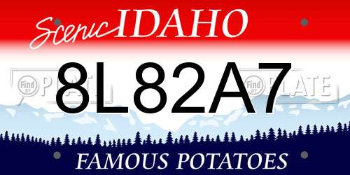 8L82A7 Idaho License Plate