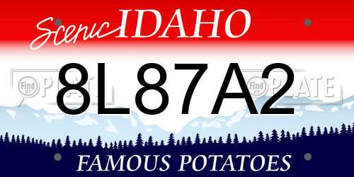 8L87A2 Idaho License Plate