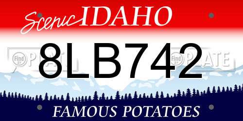 8LB742 Idaho License Plate
