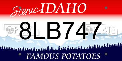 8LB747 Idaho License Plate