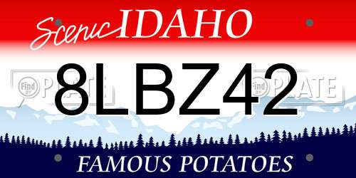 8LBZ42 Idaho License Plate