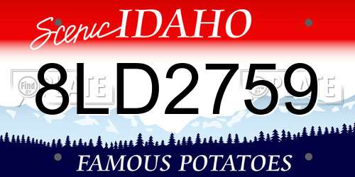 8LD2759 Idaho License Plate