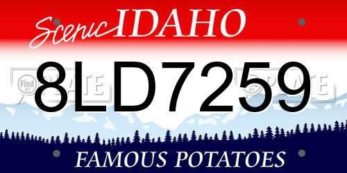 8LD7259 Idaho License Plate