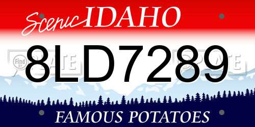 8LD7289 Idaho License Plate