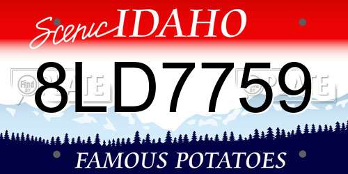 8LD7759 Idaho License Plate