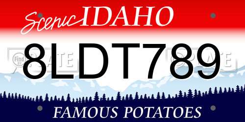 8LDT789 Idaho License Plate