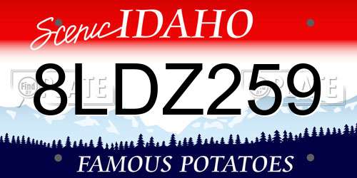 8LDZ259 Idaho License Plate