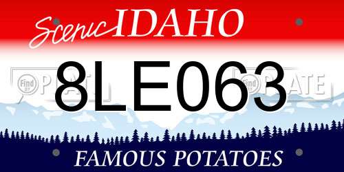 8LE063 Idaho License Plate