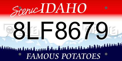 8LF8679 Idaho License Plate