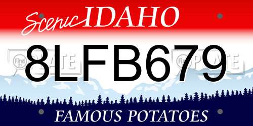 8LFB679 Idaho License Plate