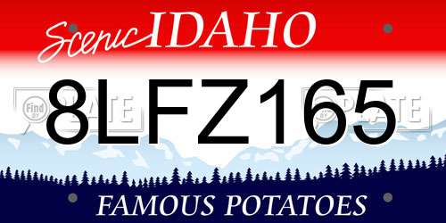 8LFZ165 Idaho License Plate