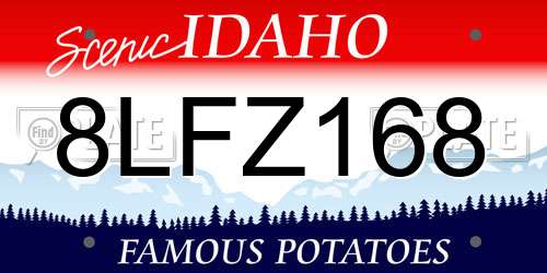 8LFZ168 Idaho License Plate