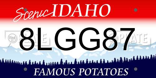 8LGG87 Idaho License Plate