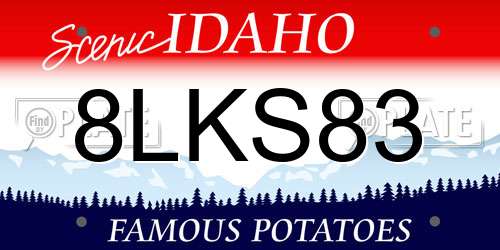 8LKS83 Idaho License Plate