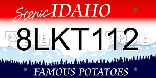 8LKT112 Idaho License Plate