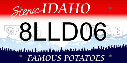 8LLD06 Idaho License Plate