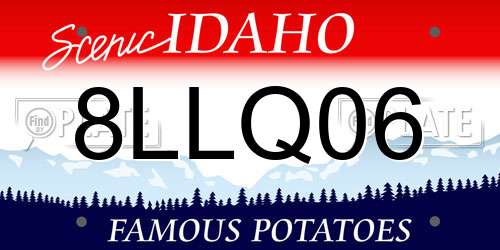 8LLQ06 Idaho License Plate