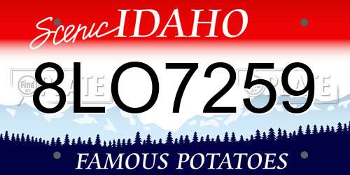8LO7259 Idaho License Plate