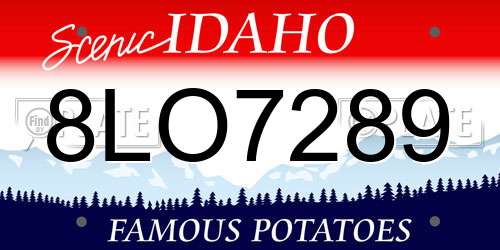 8LO7289 Idaho License Plate