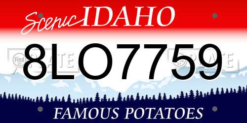 8LO7759 Idaho License Plate