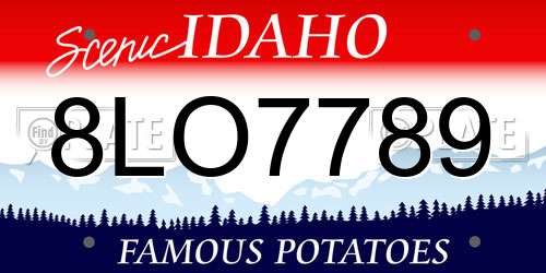 8LO7789 Idaho License Plate
