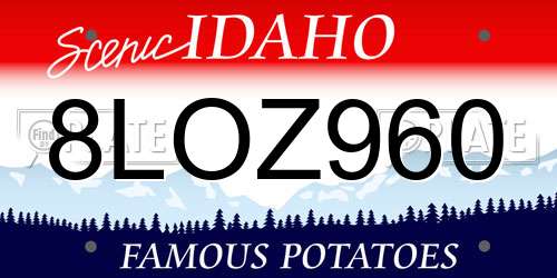 8LOZ960 Idaho License Plate
