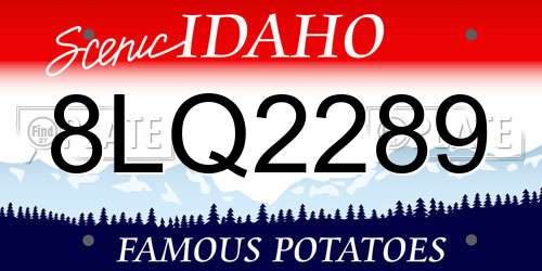 8LQ2289 Idaho License Plate