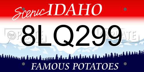 8LQ299 Idaho License Plate