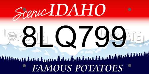 8LQ799 Idaho License Plate