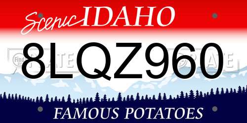 8LQZ960 Idaho License Plate