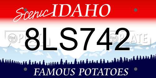 8LS742 Idaho License Plate