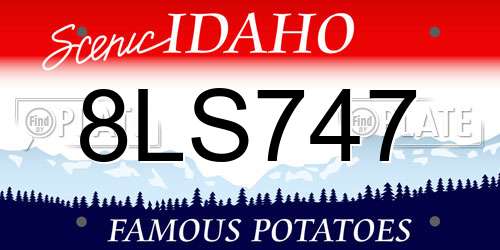 8LS747 Idaho License Plate