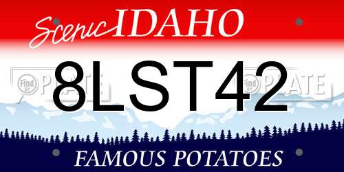 8LST42 Idaho License Plate
