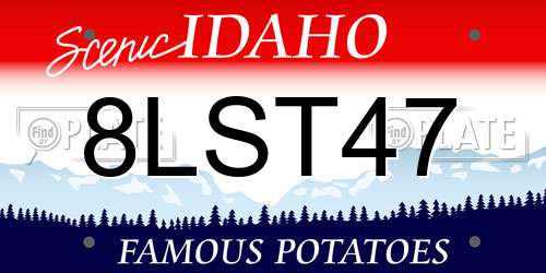 8LST47 Idaho License Plate