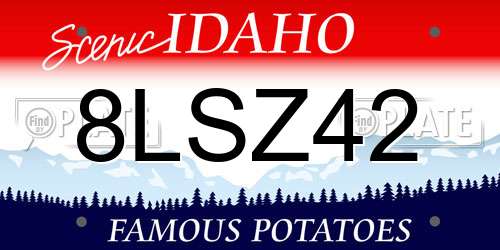 8LSZ42 Idaho License Plate