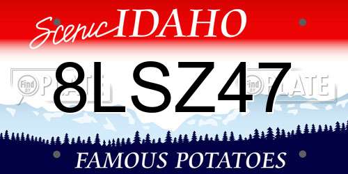 8LSZ47 Idaho License Plate