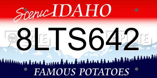 8LTS642 Idaho License Plate