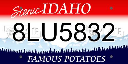 8LU5832 Idaho License Plate
