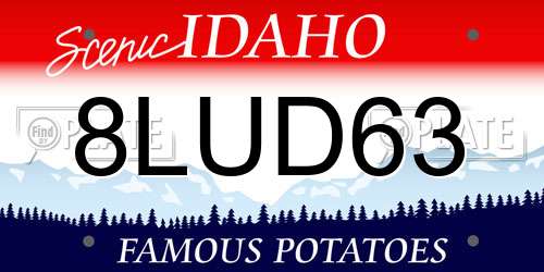 8LUD63 Idaho License Plate