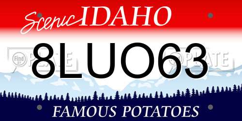 8LUO63 Idaho License Plate