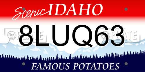8LUQ63 Idaho License Plate