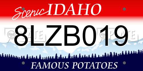 8LZB019 Idaho License Plate