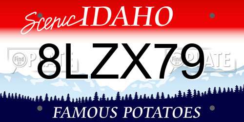8LZX79 Idaho License Plate