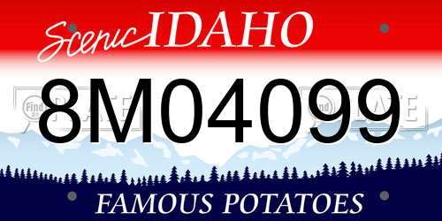 8M04099 Idaho License Plate