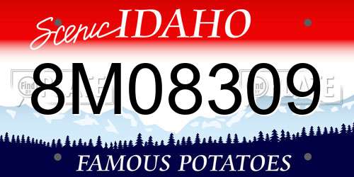 8M08309 Idaho License Plate