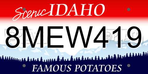 8MEW419 Idaho License Plate