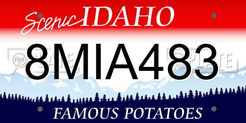 8MIA483 Idaho License Plate