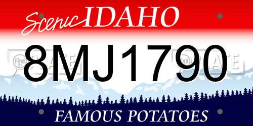 8MJ1790 Idaho License Plate
